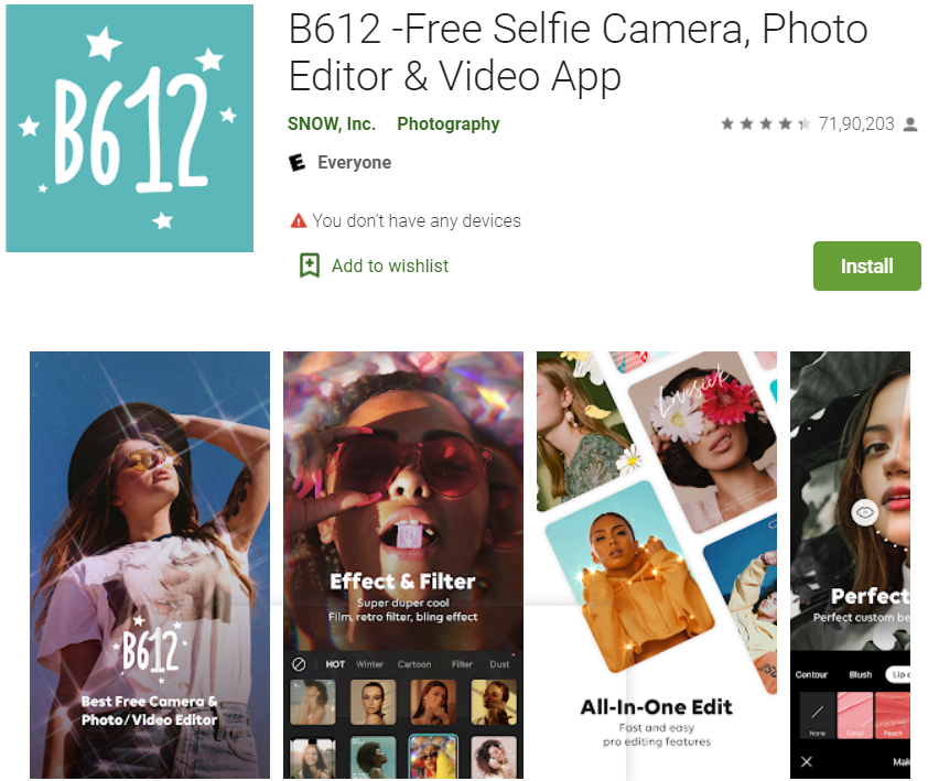 b612 free selfie camera